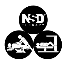 A silhouette vector icon showing how chiropractors and physiotherapists use and integrate physiotherapy and chiropractic practices to help people need care.